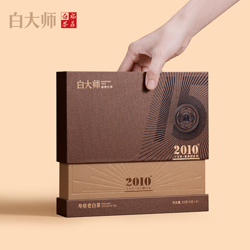 白大师白茶高山福鼎白茶2010年寿眉老白茶送礼礼盒装30g高清大图