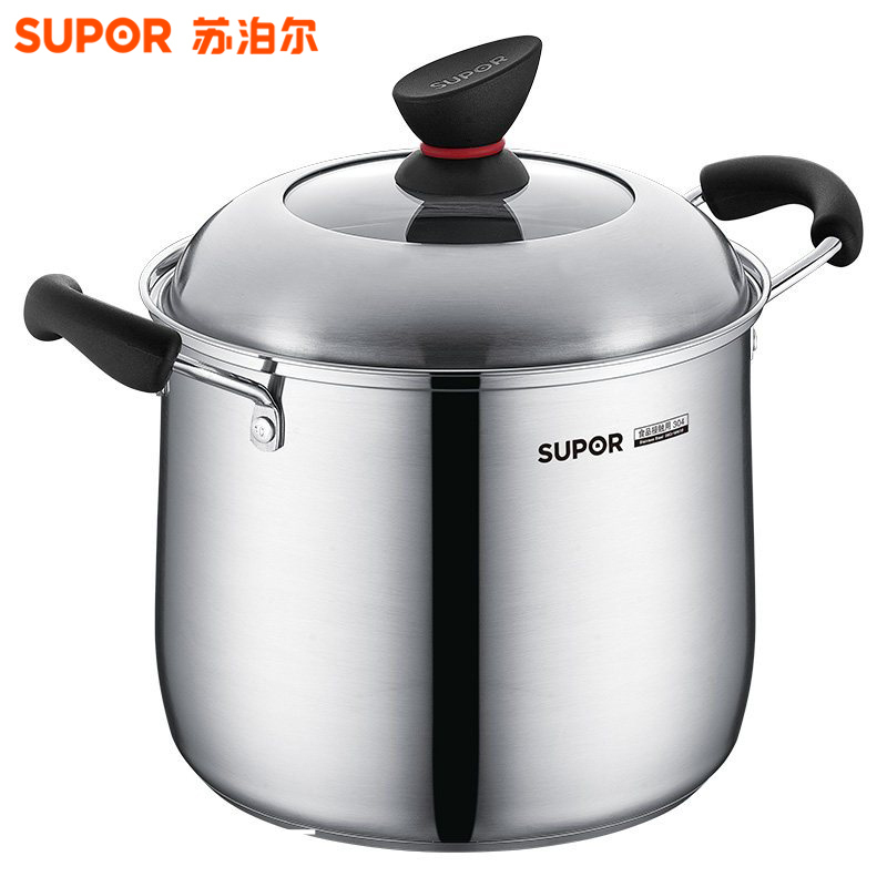 苏泊尔/SUPOR22cm深汤锅304不锈钢炖锅复底ST22P1燃煤气电磁炉适用
