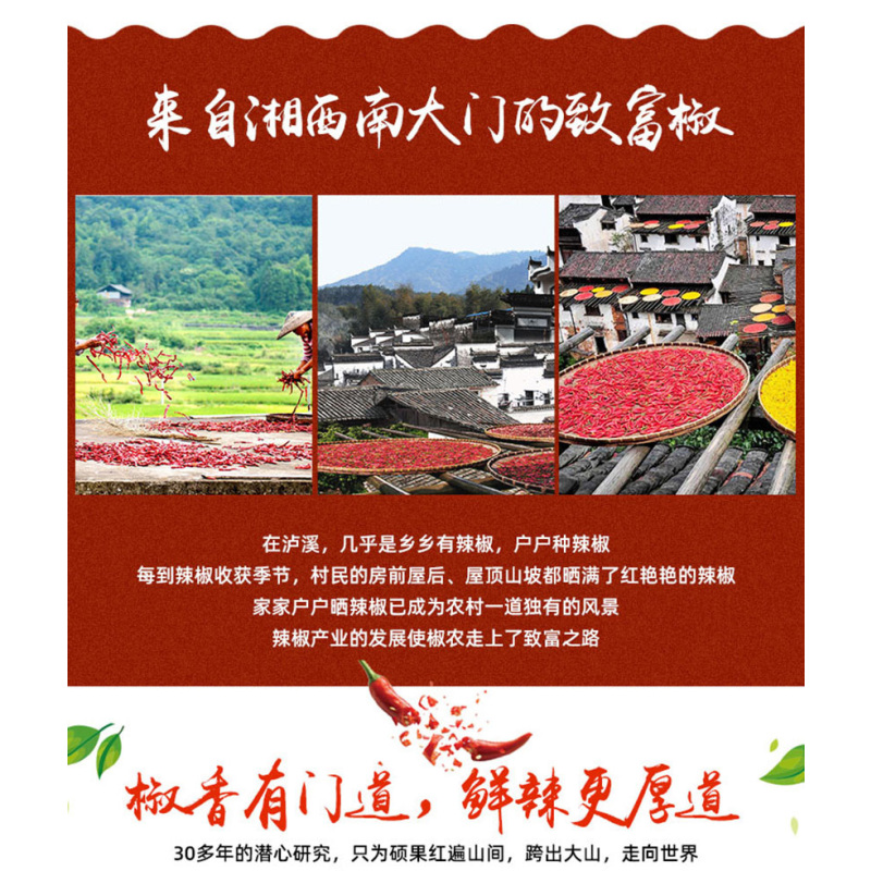 泸溪县湘泸缘干辣椒袋装250克 FPLXX0012