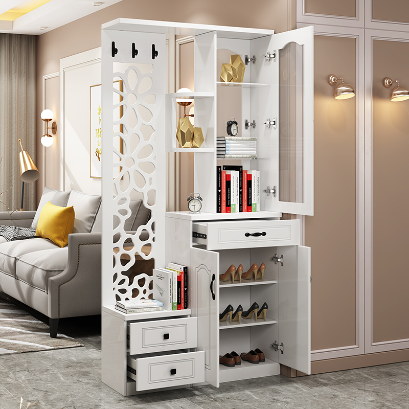 森美人口玄关柜简约现代厅柜衣帽柜客厅镂空隔断屏风装饰柜家用鞋柜高清大图