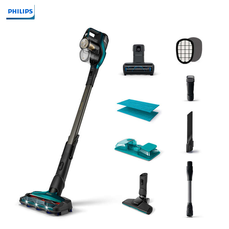 预售 飞利浦(PHILIPS)手持立式无线吸尘器 家用扫地机拖地机一体机充电式除尘器 无线立式湿拖 XC8149/81