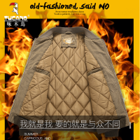 啄木鸟灯芯绒夹克衫男士春秋冬季工装外套宽松上衣棒球立领休闲棉衣上衣服男装
