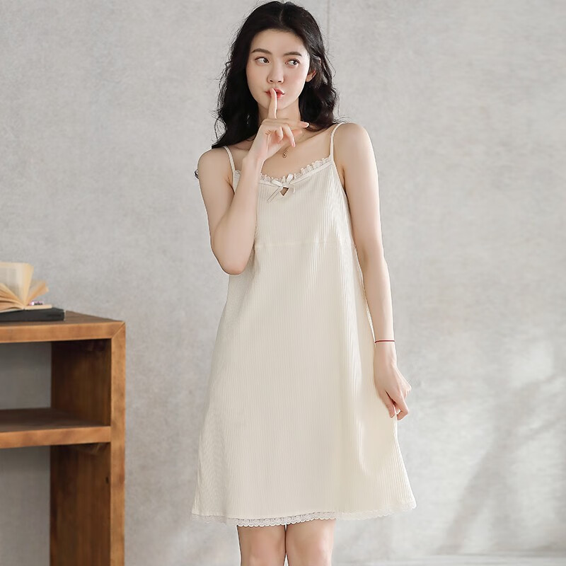 Cmierf Kuect(中国CK)莫代尔蕾丝甜美性感吊带裙家居服 (无胸垫)CK-LS658 L码
