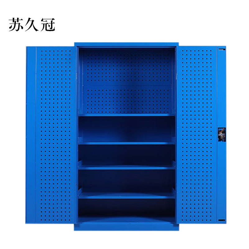 苏久冠工具柜加厚铁皮储物柜工厂车间用带抽屉汽修多功能收纳柜通门带网柜蓝色