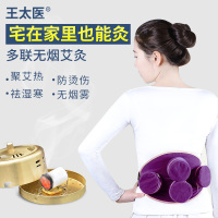 王太医无烟艾灸盒艾草随身灸艾灸仪器艾条艾叶温灸器家用 单联灰色+1个铜盒