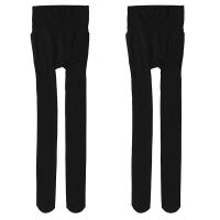 南极人钢丝袜女光腿连裤袜春秋防勾丝收腹提臀薄款肉色打底裤 常规连袜款80-135斤 黑色2条