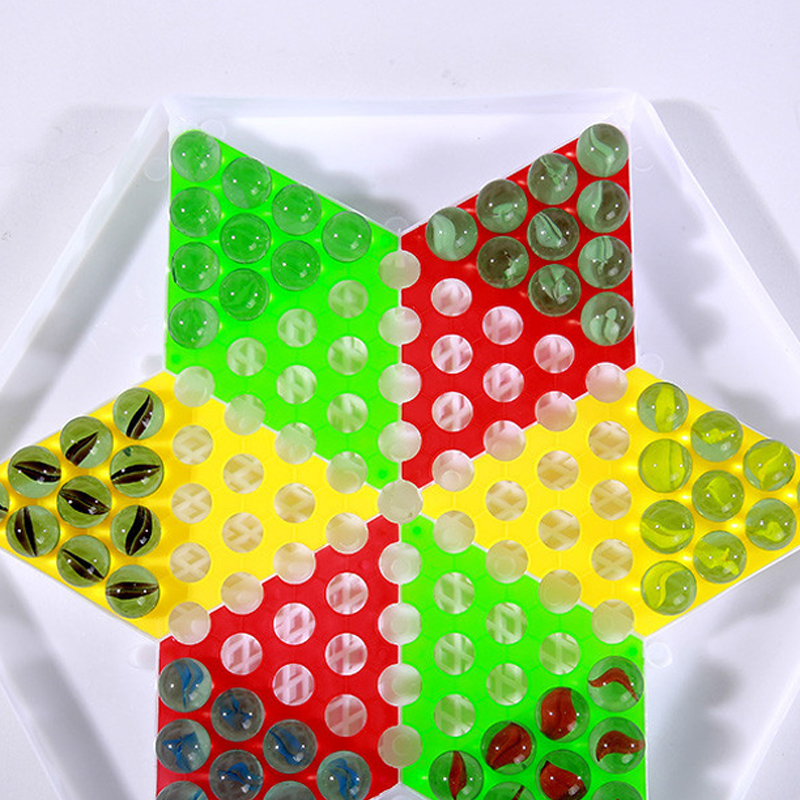 apiyoo益智玻璃珠跳棋少年休闲棋子棋盘游戏跳跳棋视频