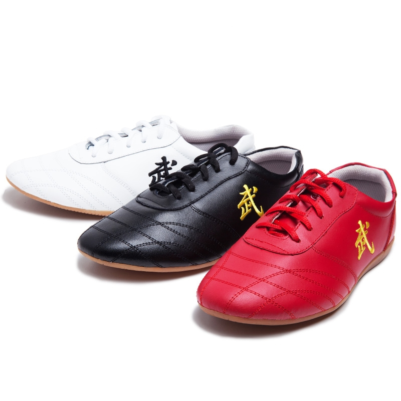 太极鞋女牛筋底牛皮武术鞋古达练功鞋男春秋晨练太极拳功夫鞋武印象