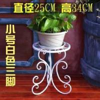 大单盆铁艺花架多层绿萝吊兰落地花盆架室内外欧式客厅阳台花架子 小号三脚白色
