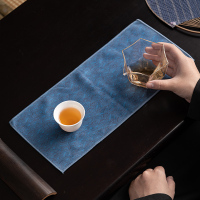 苏氏陶瓷(SUSHI CERAMICS)国风茶巾台湾锦缎茶席高品质吸水干泡茶巾布2条装15*35cm