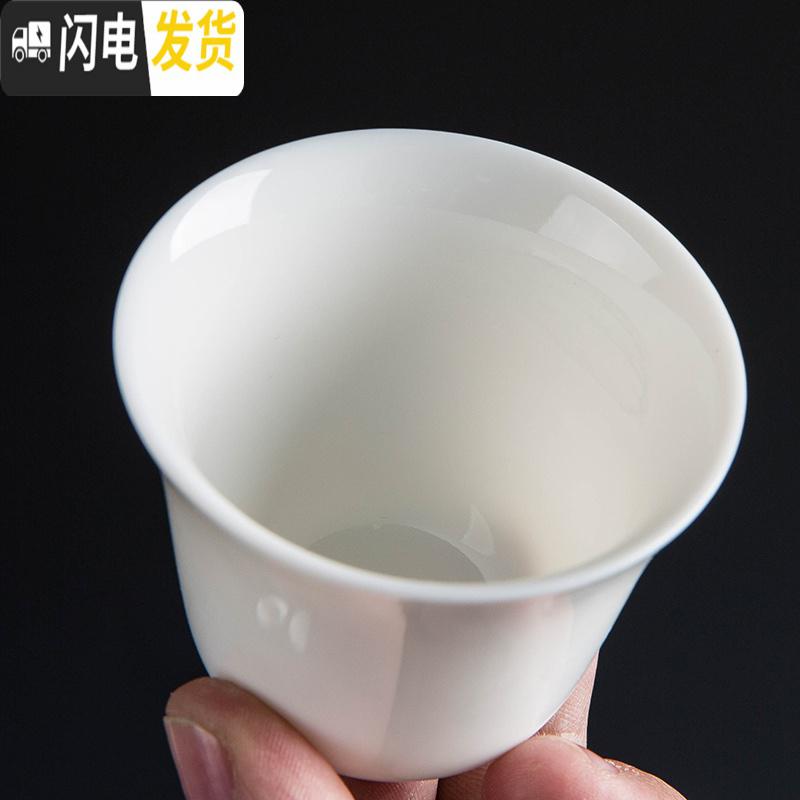 三维工匠德化功夫茶杯品茗杯纯白瓷茶盏主人杯单杯家用陶瓷茶具小茶杯 羊脂玉瓷(罗汉杯)6个装高清大图