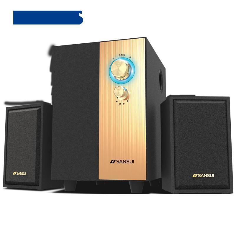 山水(SANSUI) GS-6000(11E)电脑音箱台式有源迷你小音响低音炮 金色