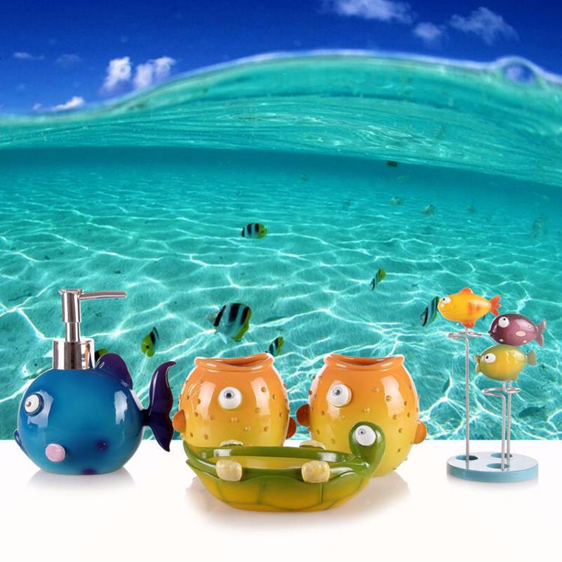 卫浴五件套洗漱套装婚庆浴室用品套件欧式牙具创意 卫浴套