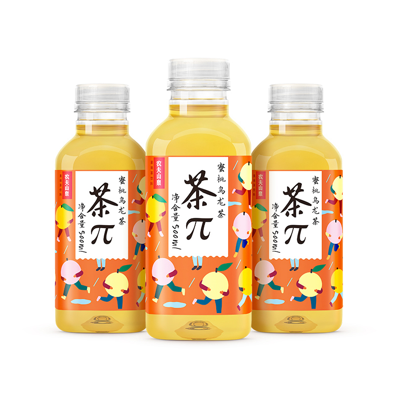 农夫山泉茶π(茶派)果味茶蜜桃乌龙茶500ml*24瓶整箱