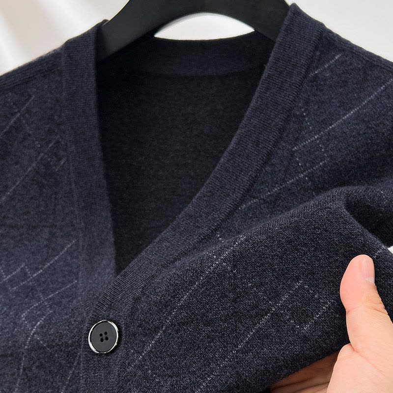 免费退换 秋冬男士纯山羊毛绒衫马甲针织开衫羊毛背心中老年毛衣山羊绒不褪色保暖舒适全羊毛新品特价大牌同款图片