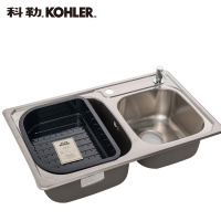 科勒(KOHLER)抗油盾厨房洗菜盆双槽304不锈钢水槽套餐洗菜池K-45924AKF