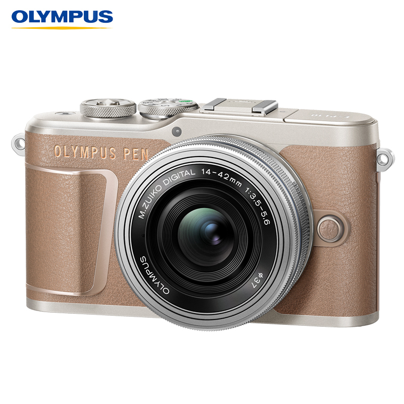 奥林巴斯(OLYMPUS) E-PL10 14-42EZ+40-150 R双镜头微单相机 防抖 4K视频 自拍美颜 棕色