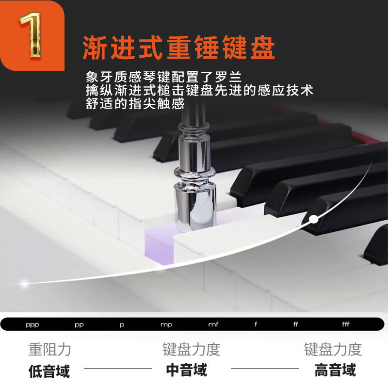 罗兰(Roland)电钢琴RP30智能带盖88键重锤立式数码钢琴黑棕色+琴凳礼包
