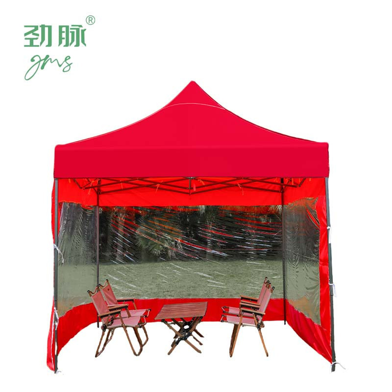 劲脉 三面透明围挡帐篷 红色-3*6*3M 顶高清大图