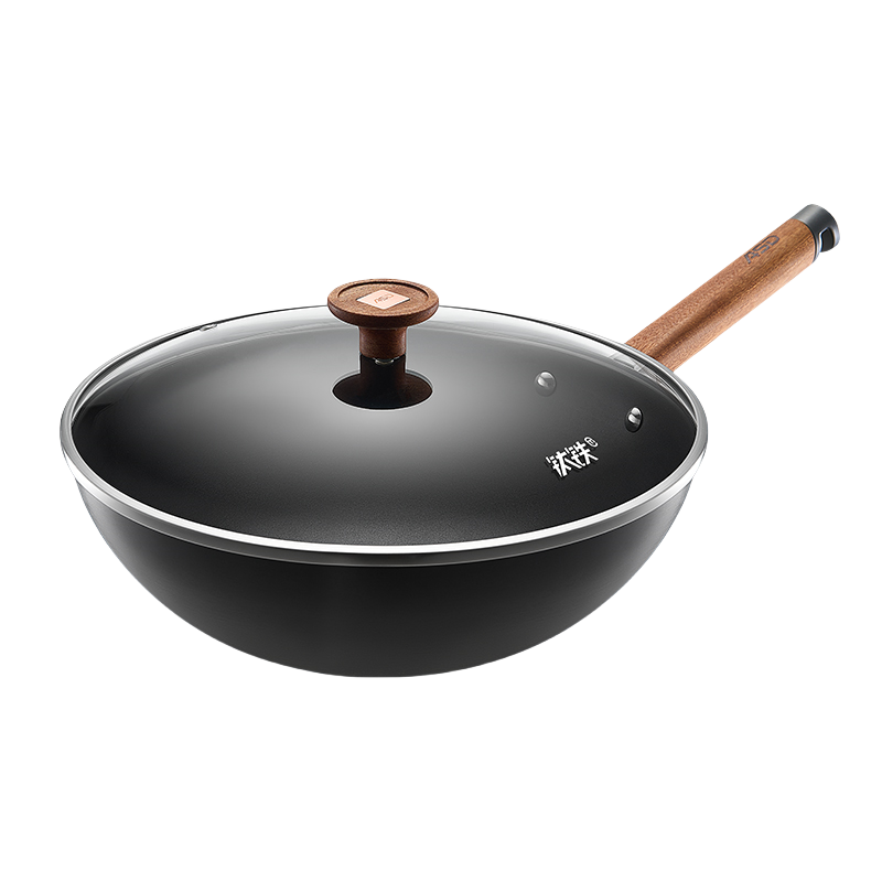 爱仕达(ASD)有钛不粘铁锅厨房家用无涂层炒菜锅燃气灶电磁炉通用商超同款 CF32T8Q 钛铁不粘炒锅 32cm