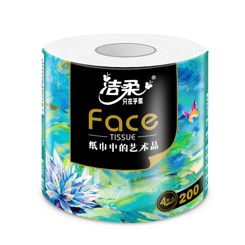 洁柔卫生纸(Face油画有芯)200g4层(16卷装) BJ203-16E高清大图