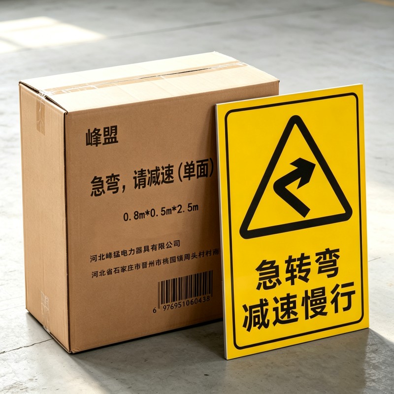 峰盟 急弯,请减速(单面)0.8m*0.5m*2.5m 块高清大图