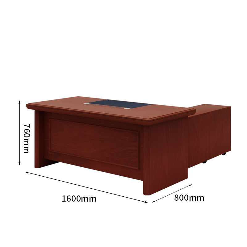 臻远 ZY-BGZ-9油漆家具老板桌大班台办公桌主管经理桌含副柜1.6米