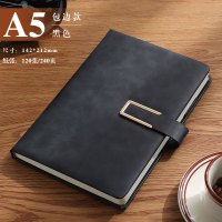 [补贴10%]A5笔记本子B5加厚记事软皮商务简约ins风学生会议记录批发考研日记超厚皮面工作新款带扣皮质记事本商务人士