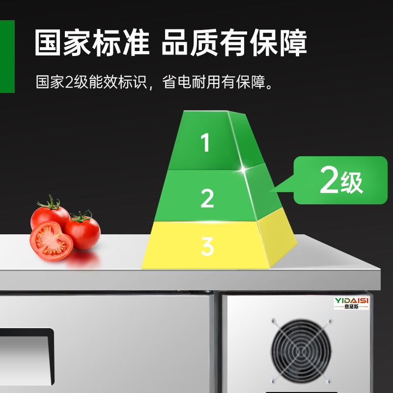意黛斯 操作台冰柜冰箱冷藏冷冻工作台商用不锈钢保鲜柜 食堂卧式电冰箱 奶茶店设备平冷柜LBGZTS18-SW 风冷双温高清大图