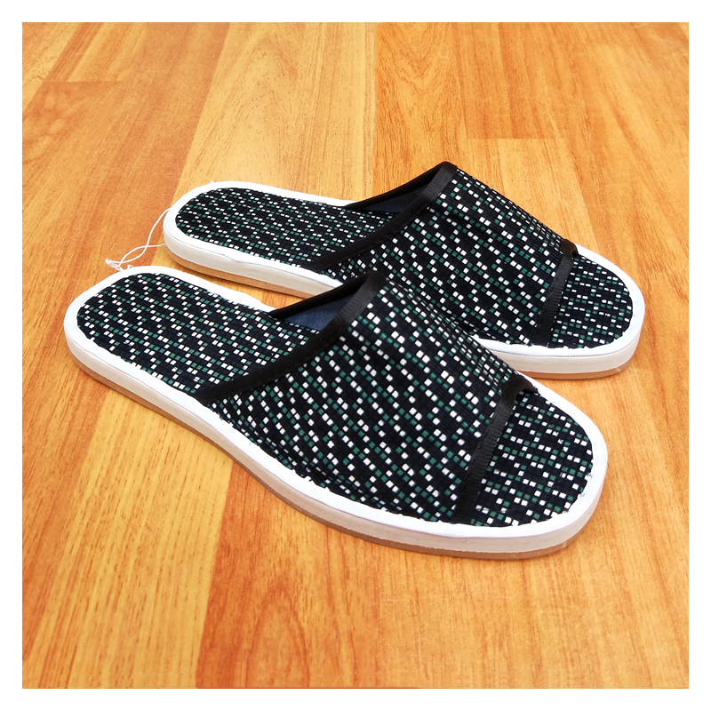 暖青汇春夏季居家手工鱼嘴布拖鞋 露趾拖男女牛筋底木地板棉布凉拖鞋