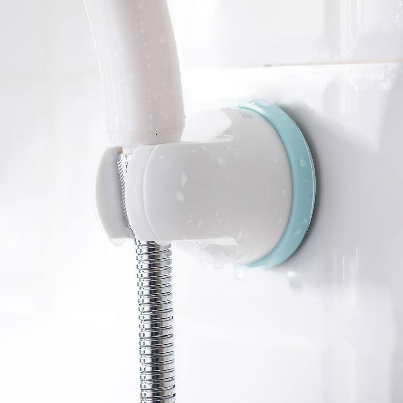 茶花(CHAHUA) 花洒支架 免打孔淋浴喷头支架 底座吸壁无痕免钉 白色 1只装高清大图