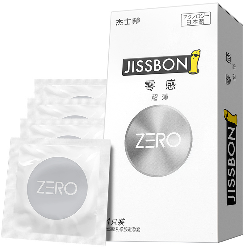 杰士邦jissbon ZERO零感超薄4只装安全套超薄避孕套 日本进口