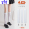 Ideamini黑色女中筒夏季薄款小腿袜配小皮鞋ins潮网红款乐福鞋长筒袜丝袜