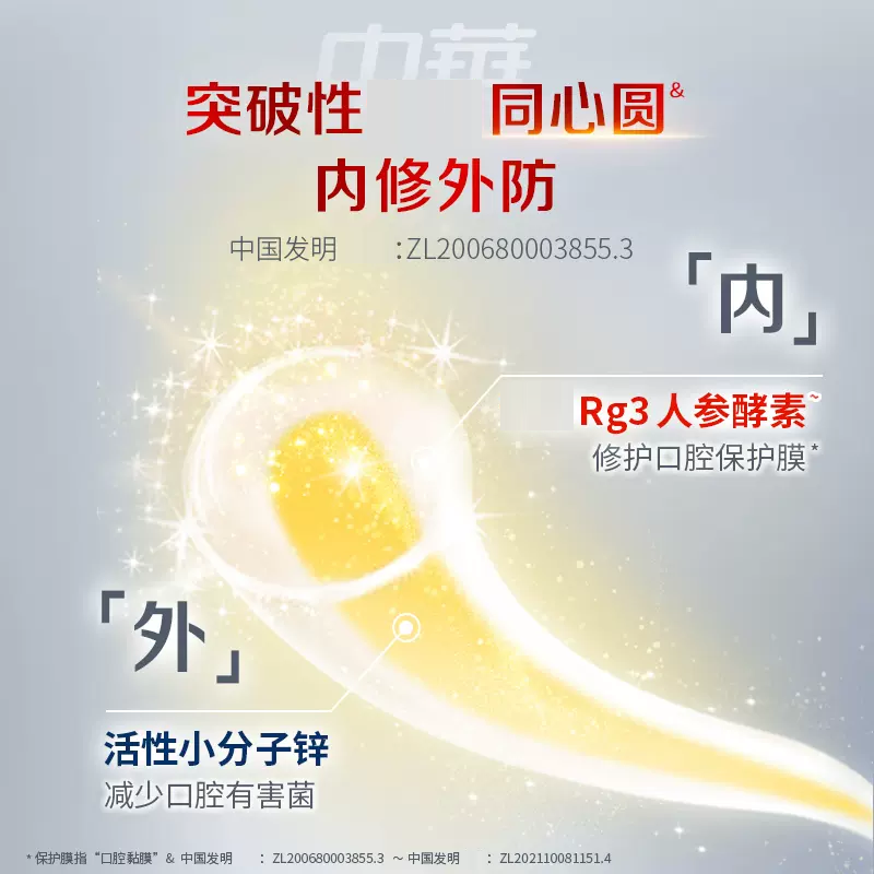 中华酵素减菌牙膏 含氟亮白 修护牙龈粘膜 清新口气去黄去渍 冰感薄荷味 110G