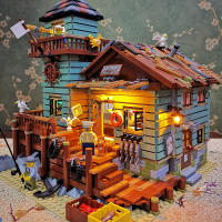 乐高城堡街景渔夫小屋拼装积木男孩女孩成人玩具模型房子别墅 旗舰版渔夫小屋升级版灯光