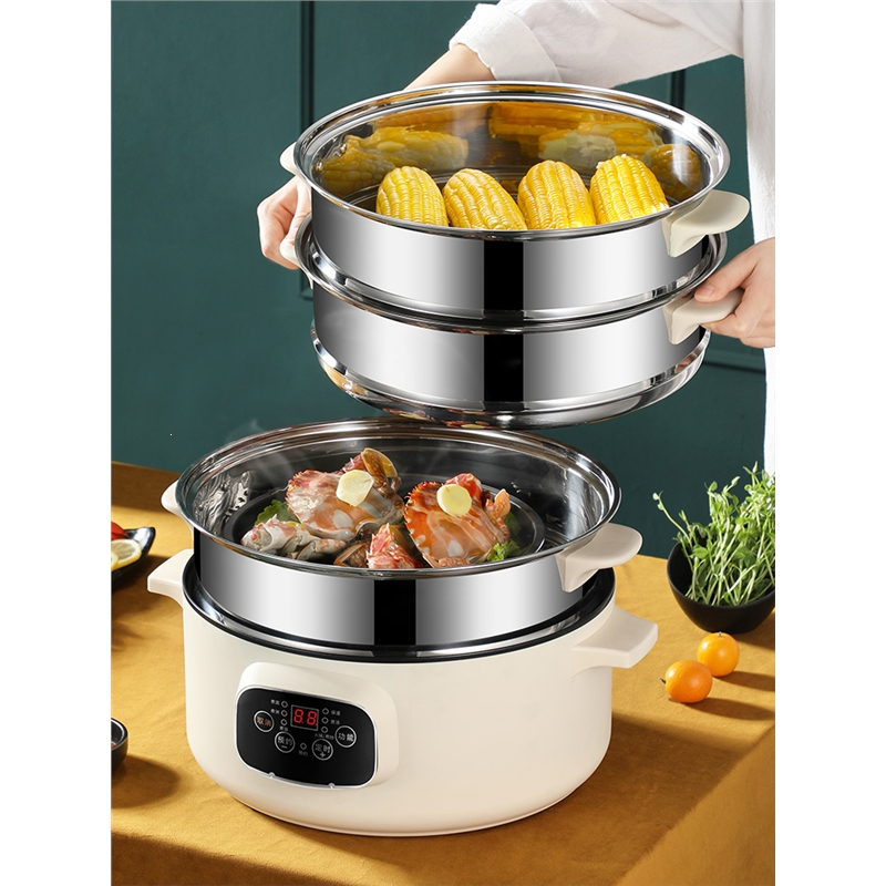 电蒸锅古达多功能家用三层小型智能蒸汽锅大容量电蒸锅