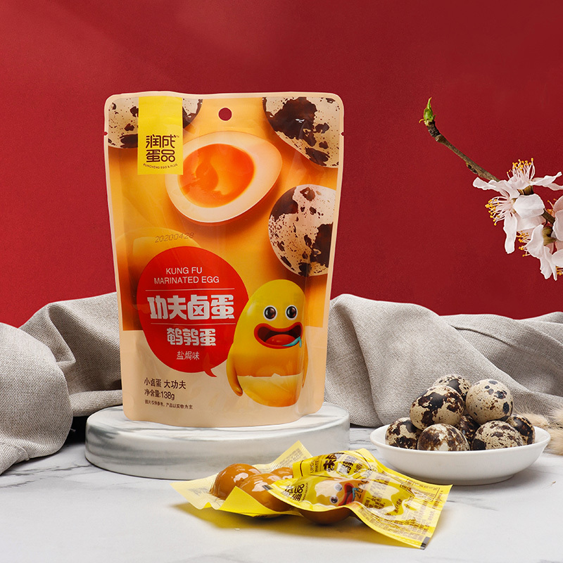 润成鹌鹑蛋卤香味、盐焗味、海盐味组合各一袋 138g*3袋