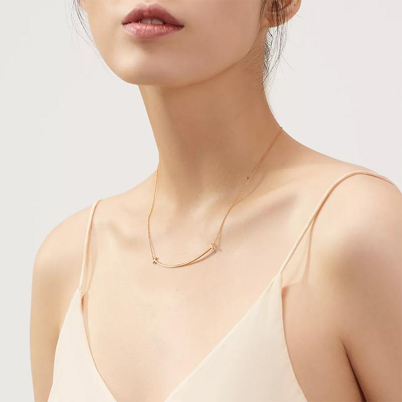 tiffanyco蒂芙尼tsmile大号玫瑰金微笑项链36201533