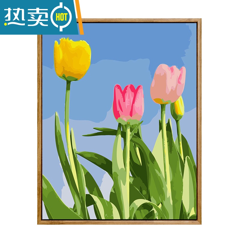 敬平diy数字油画简易手绘填色油彩画客厅风景卡通动漫花卉装饰画 窗前装饰画高清大图