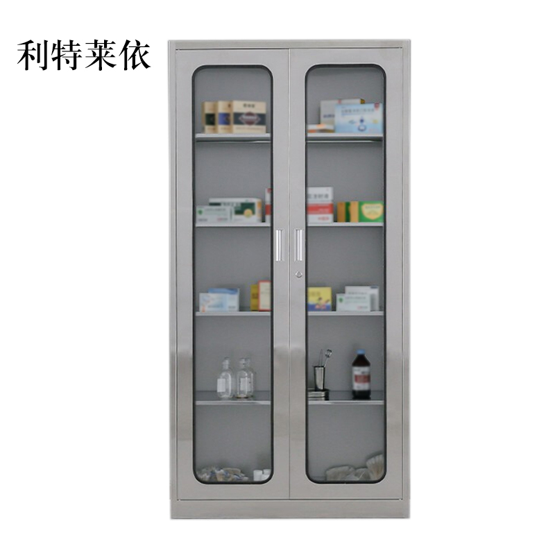 利特莱依文件柜不锈钢柜子储物柜资料柜档案柜带锁文件柜304通玻文件柜