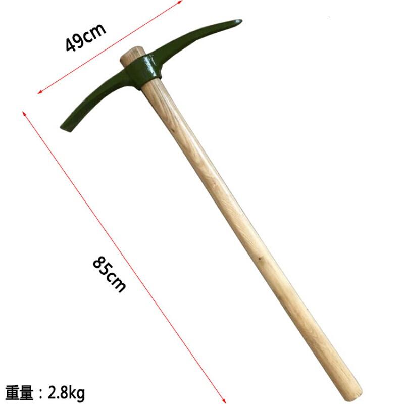 全钢户外洋镐小军镐锰钢镐头消防工兵镐农用挖土刨树根十字镐_1_387_698 大军镐+腊木柄