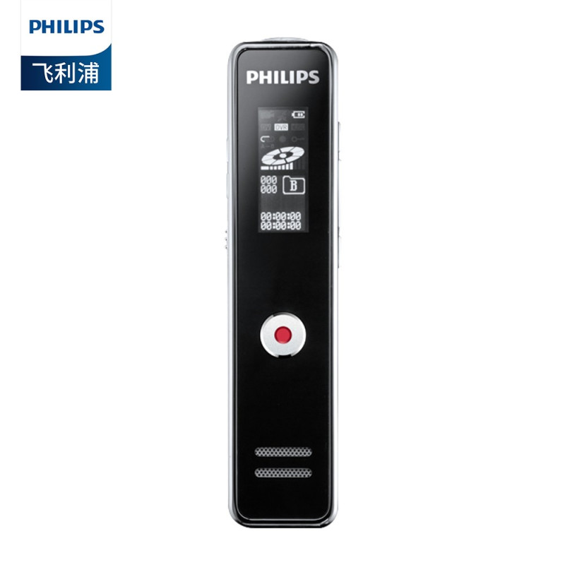 飞利浦(PHILIPS) 便携式录音笔VTR5100高清降噪录音MP3随身听会议播放器微型 黑(8GB)