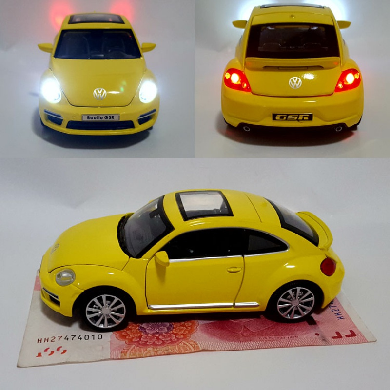 嘉业132大众甲壳虫合金汽车模型原厂仿真汽车模型声光回力玩具车