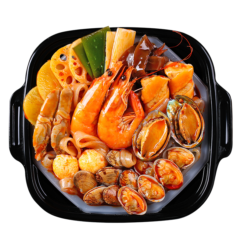 [鲍鱼海鲜锅]麻辣海鲜自热火锅即食番茄自煮方便网红速食小火锅