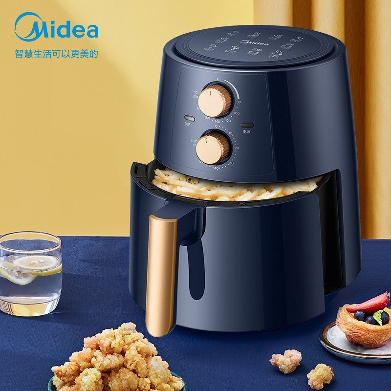 美的(Midea)空气炸锅4.5L大容量家用煎炸锅不粘大功率空气烤箱多功能薯条机电炸锅KZ42E101