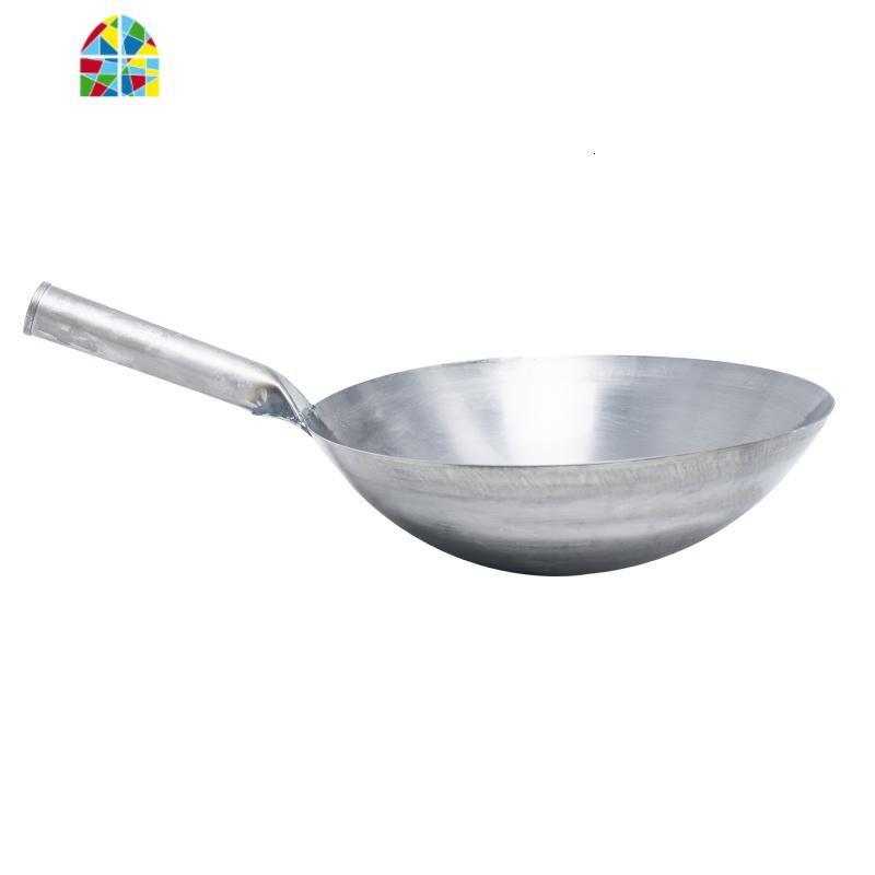 封后商用老式单柄圆底熟铁不粘炒菜锅大铁锅家用饭店食堂燃气灶适用锅 FENGH 38规格(实际直径36.5cm)需要加炒锅高清大图
