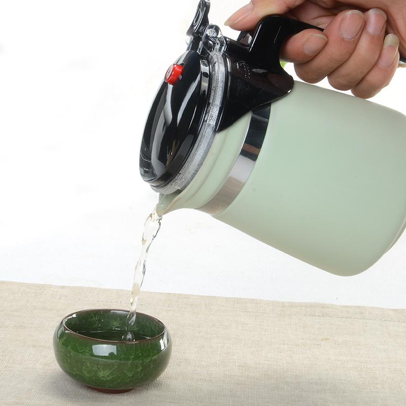 美帮汇汝窑飘逸杯过滤泡茶壶 大容量泡茶器 陶瓷功夫花茶茶具套装高清大图