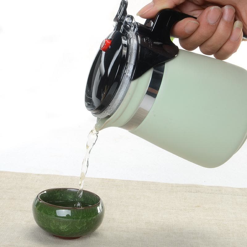 美帮汇汝窑飘逸杯过滤泡茶壶 大容量泡茶器 陶瓷功夫花茶茶具套装图片