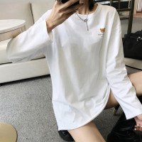 休闲春季长袖t恤女圆领小熊印花上衣清打底衫百搭潮_71103 统一颜色 M