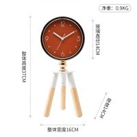 汉时(Hense)时尚轻奢夜光实木装饰座钟客厅创意石英时钟卧室桌面摆件HD82